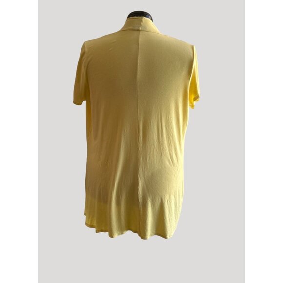 Yellow Shamaim Open-Front Cardigan Short Sleeves Top L - Picture 4 of 6